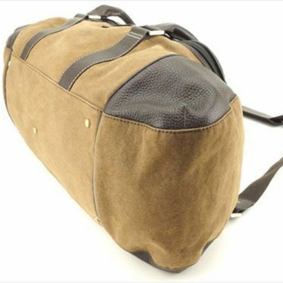 Dunhill Boston bag Brown Canvas Leather Mens Authentic Used - Picture 3 of 6